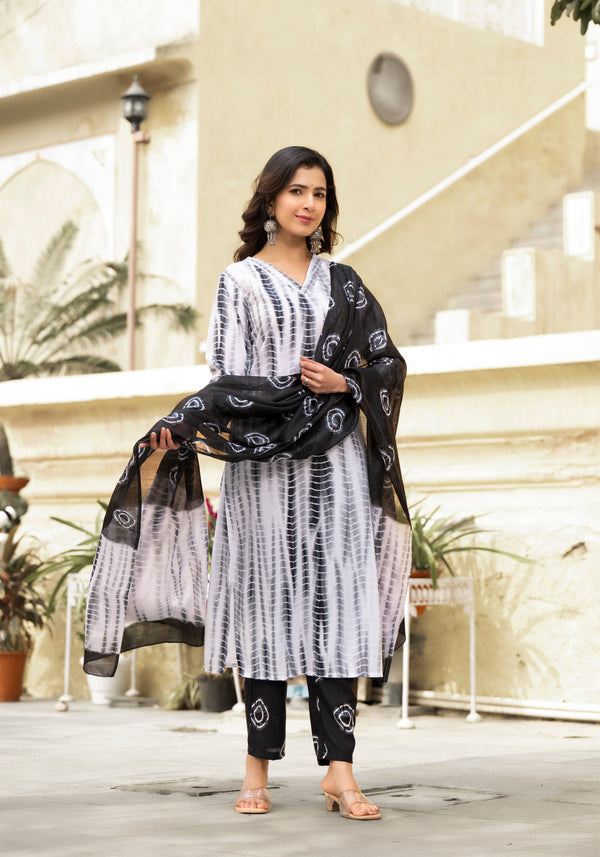 Ethnic Set women Shiburi Printed Kurta and Pant set with Dupatta