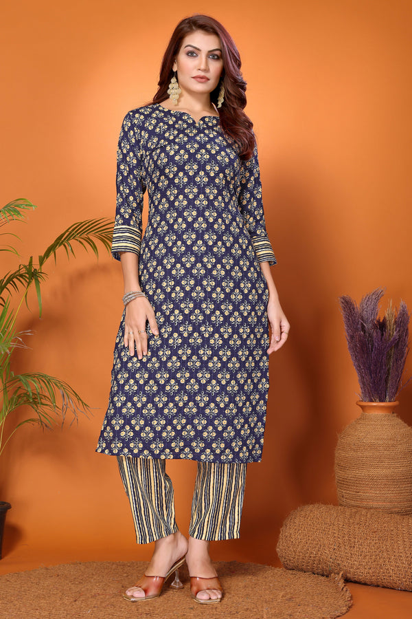 Ethnic Set women Embroidered Kurta and Pant Set