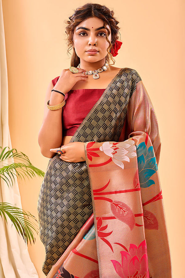 Almost Black Paithani Silk Saree