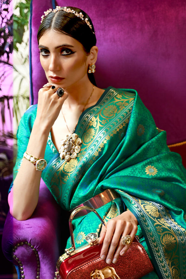 Emerald Green Kanjivaram Silk Saree