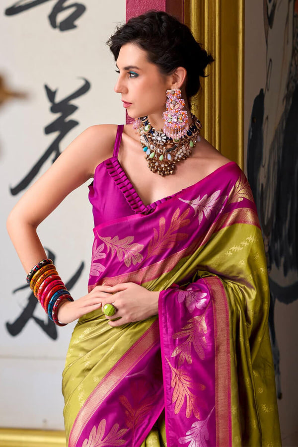 Muddy Brown Soft Banarasi Silk Saree