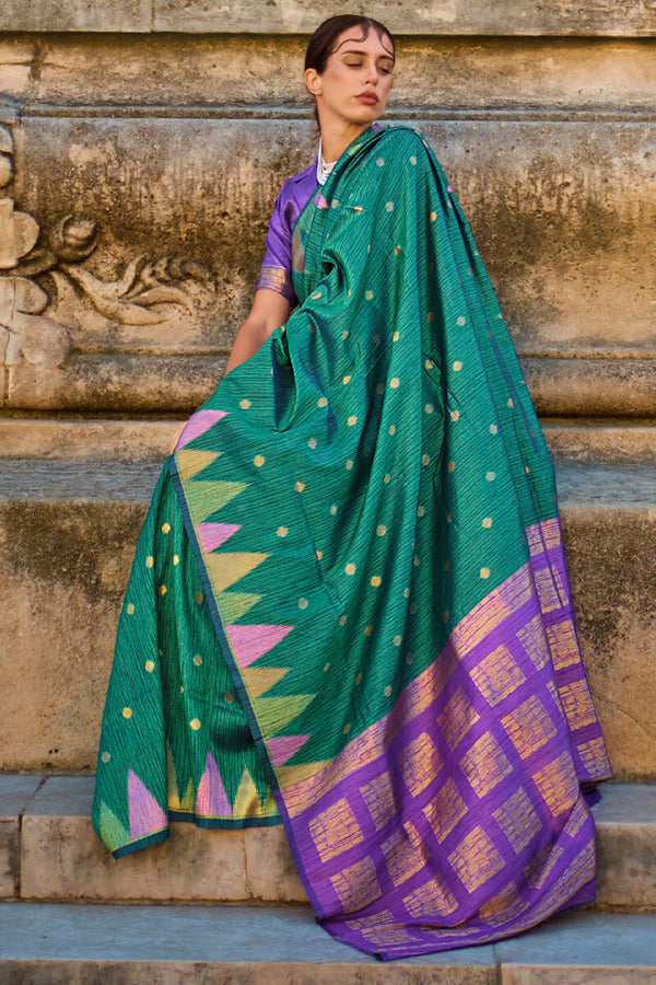 Peacock Green South Silk Saree