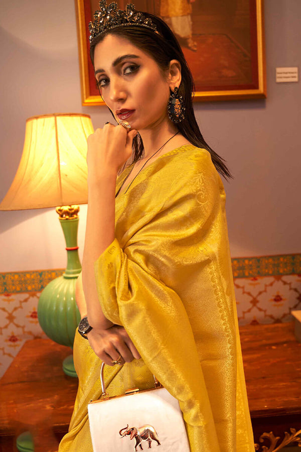 Turmeric Yellow Kanjivaram Silk Saree